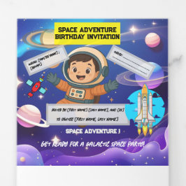 Invitación al cumpleaños de Space Adventure - Tarj