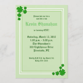 Invitación al cumpleaños de St. Patrick's Day Sham