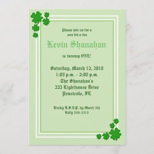 Invitación al cumpleaños de St. Patrick's Day Sham