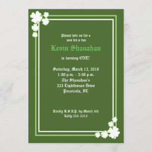 Invitación al cumpleaños de St. Patrick's Day Sham