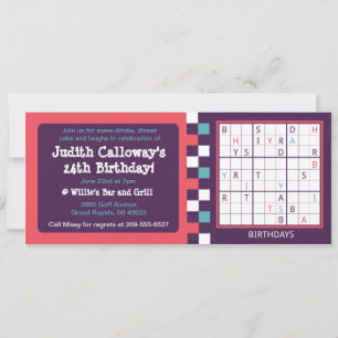 Invitación al cumpleaños de Sudoku soluble