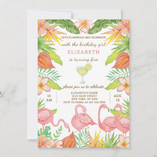 Invitación al cumpleaños de Summer Flamingo