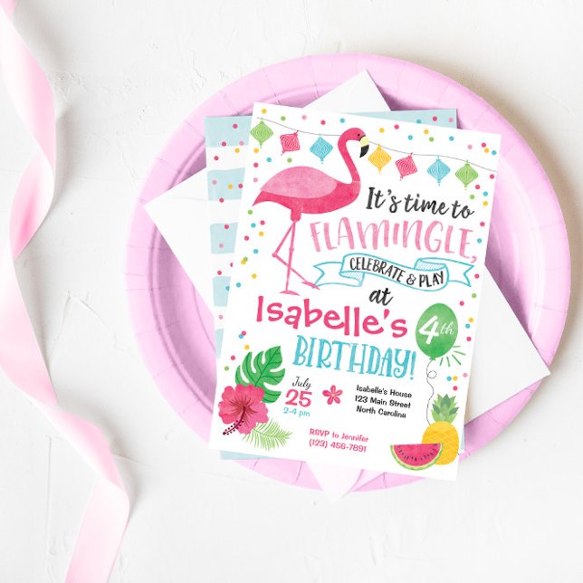 Invitación al cumpleaños de Summer Flamingo, Flami (Subido por el creador)