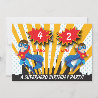 Invitación al cumpleaños de Superhéroe masculino