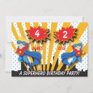 Invitación al cumpleaños de Superhéroe masculino