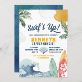 Invitación al cumpleaños de Surf Beach Summer