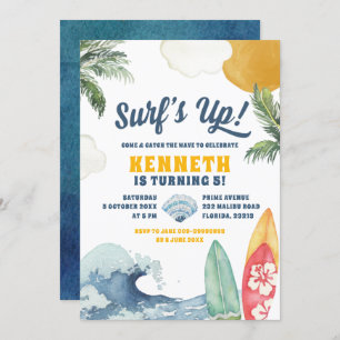Invitación al cumpleaños de Surf Beach Summer