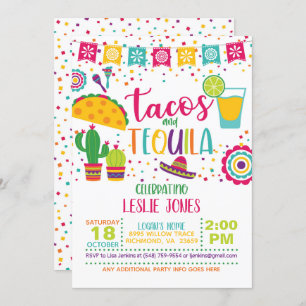 Invitación al cumpleaños de Tacos y Tequila - Wh