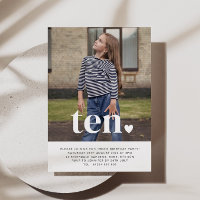 Invitación al cumpleaños de Ten Heart Photo