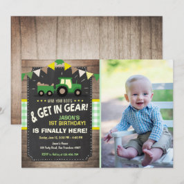 Invitación al cumpleaños de Tractor fiesta Granja 