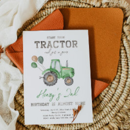 Invitación al cumpleaños de Tractor | Invitación a