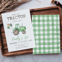 Invitación al cumpleaños de Tractor | Invitación a
