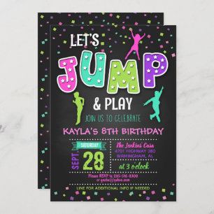 Invitación al cumpleaños de Trampoline - Chica
