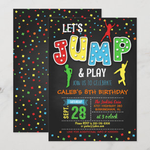 Invitación al cumpleaños de Trampoline - niño