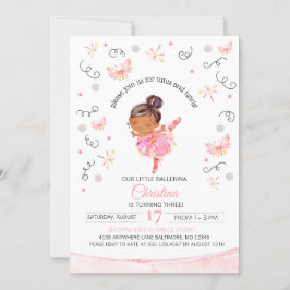 Invitación al cumpleaños de Tutu y Twirls Ballerin