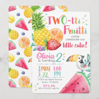Invitación al cumpleaños de Twotti Fruitt