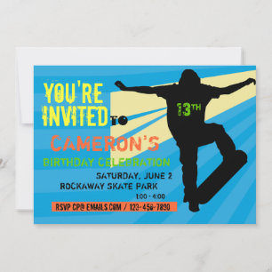 Invitación al cumpleaños de un adolescente de Skat