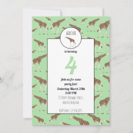 Invitación al cumpleaños de un animal de Giraffe J