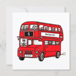 Invitación al cumpleaños de un autobús de Londres 