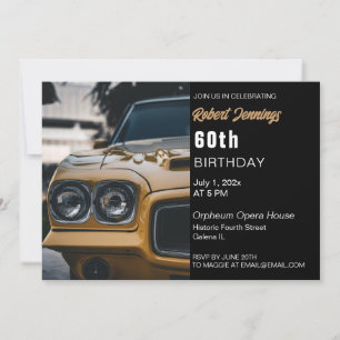 Invitación al cumpleaños de un coche de músculo cl