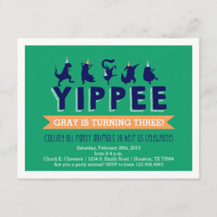 Invitación al cumpleaños de un fiesta Animal