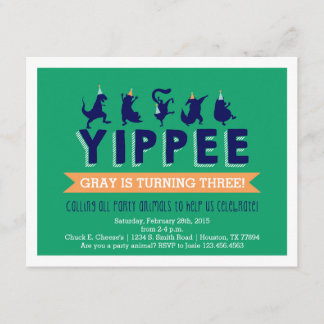 Invitación al cumpleaños de un fiesta Animal