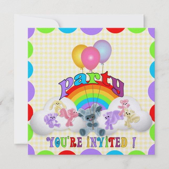 Invitación al cumpleaños de un niño animal de Plus (Anverso)