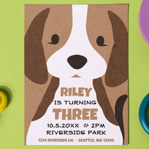 Invitación al cumpleaños de un niño con perros cop