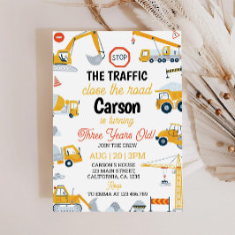 Invitación al cumpleaños de un niño de la construc