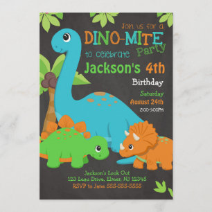 Invitación al cumpleaños de un niño dinosaurio / F
