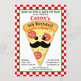 Invitación al cumpleaños de un niño Fiesta de pizz