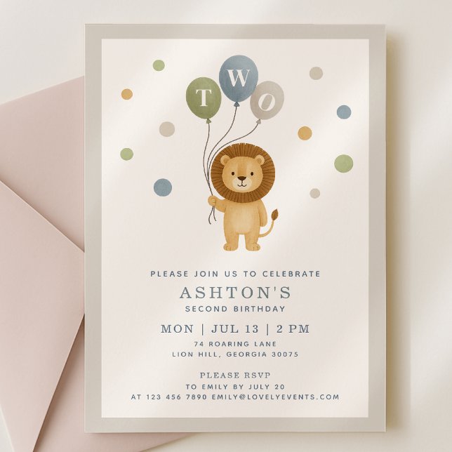 Invitación al cumpleaños de un niño menor de león  (Subido por el creador)