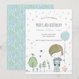 Invitación al cumpleaños de un niño pequeño y capr