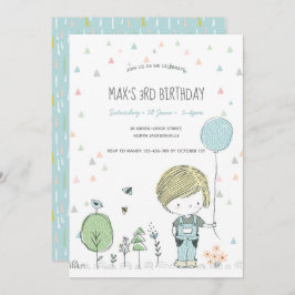 Invitación al cumpleaños de un niño pequeño y capr