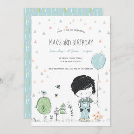 Invitación al cumpleaños de un niño pequeño y capr
