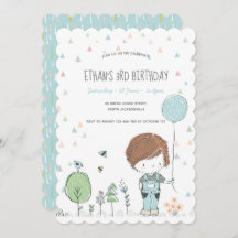 Invitación al cumpleaños de un niño pequeño y capr