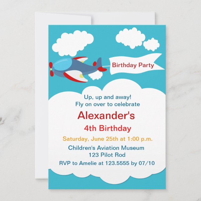Invitación al cumpleaños de un niño pequeño y pequ (Anverso)