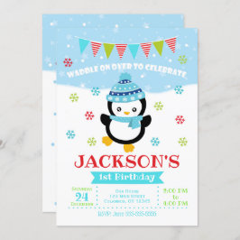 Invitación al cumpleaños de un niño pingüino/Más t