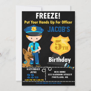 Invitación al cumpleaños de un oficial de policía