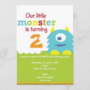 Invitación al cumpleaños de un pequeño monstruo - 