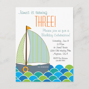 Invitación al cumpleaños de un velero - niño