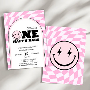 Invitación al cumpleaños de una niña rosa Babe fel