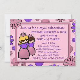 Invitación al cumpleaños de una princesa rosa y mo
