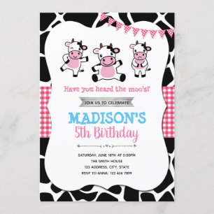 Invitación al cumpleaños de vaca