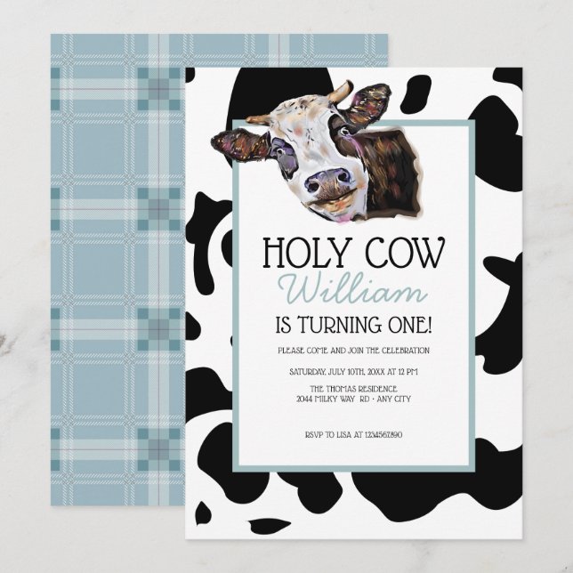 Invitación al cumpleaños de vaca (Anverso / Reverso)