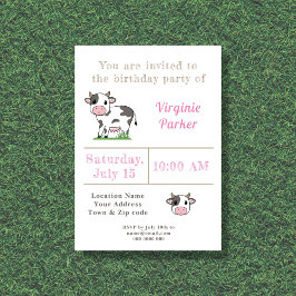 Invitación al cumpleaños de vaca cuta
