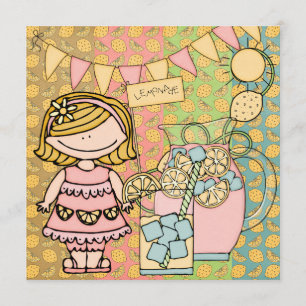 Invitación al cumpleaños de verano de Chica rubio