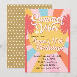 Invitación al cumpleaños de verano de la palma de 