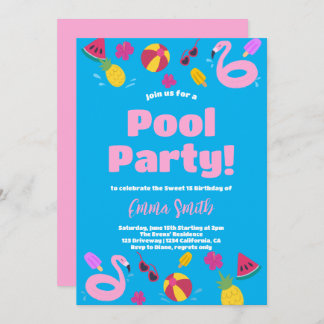 Invitación al cumpleaños de verano del Fiesta de l