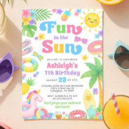 Invitación al cumpleaños de verano - Diversión en 